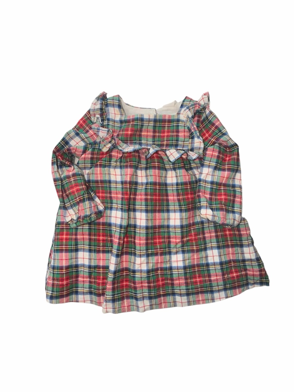 Baby GAP Plaid Tartan Ruffle Collar Dress Girls Toddler Size 6-12 Months
